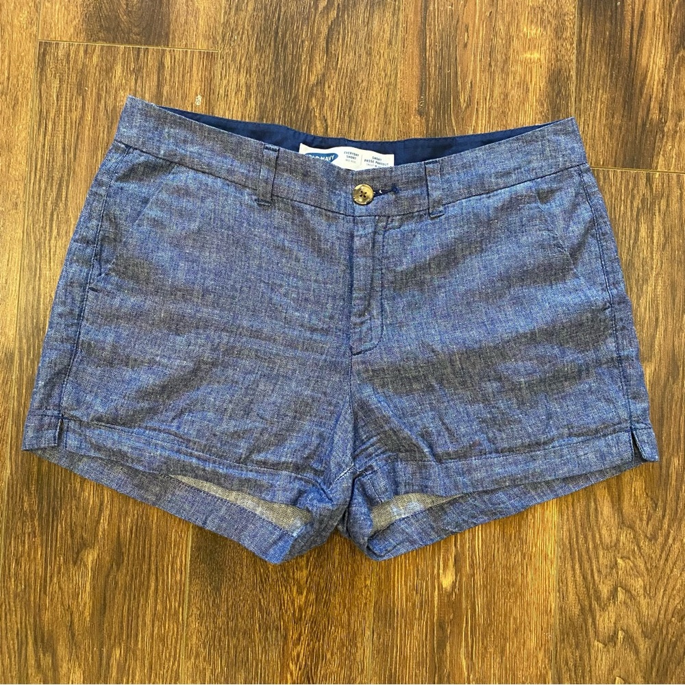 Linen cotton blend shorts size 10 mid rise
